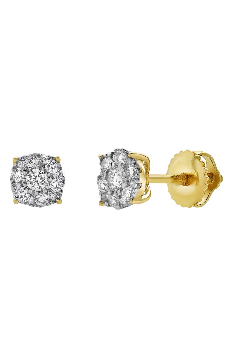 LuvMyJewelry Lab Grown Diamond Cluster Stud Earrings, Alternate, color, 14K Yellow Gold