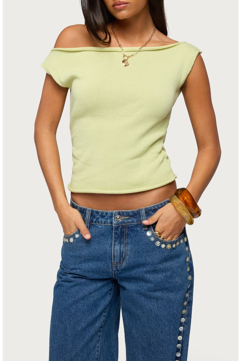 Lauria One-Shoulder Sweater, Main, color, GREEN