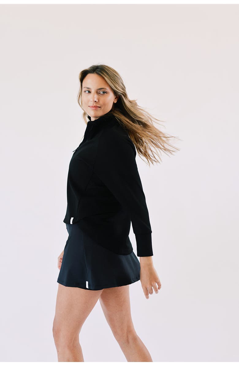 Beldrie High-Low Quarterzip, Alternate, color, Black