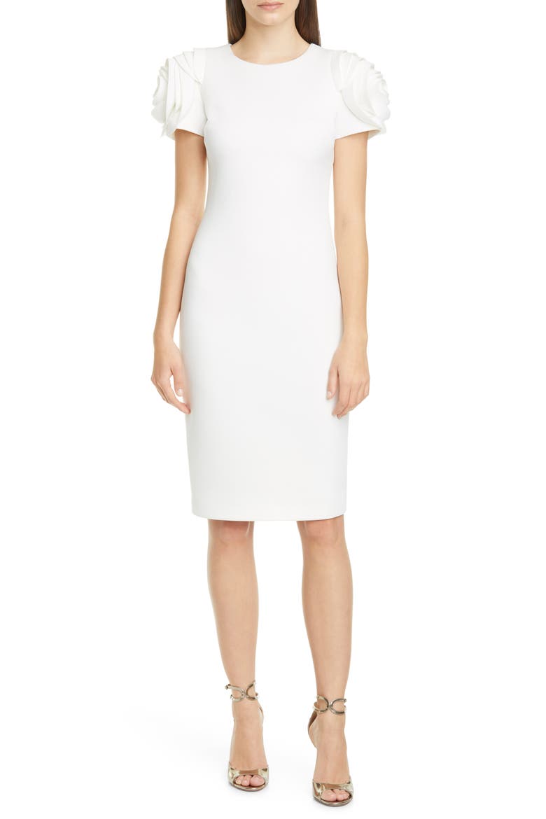 Rose Sleeve Cocktail Dress, Main, color, LIGHT IVORY