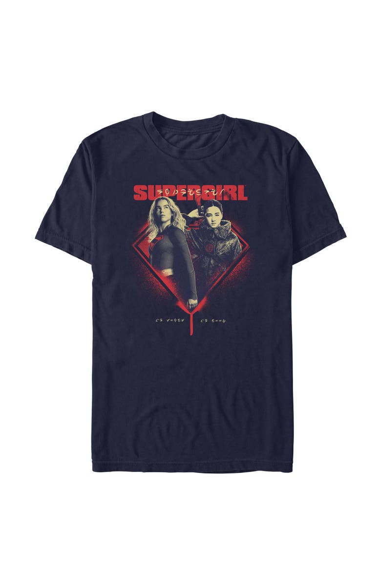 Supergirl Men's Supergirl Kara and Ruthye Logo Graphic T-Shirt, Main, color, Navy Blue