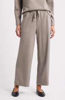 Eileen Fisher Organic Cotton Blend Ankle Wide Leg Drawstring Pants