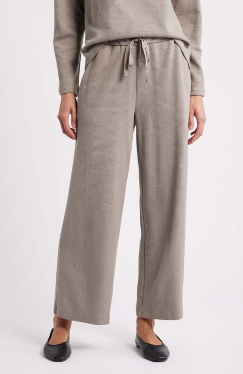 Eileen Fisher Organic Cotton Blend Ankle Wide Leg Drawstring Pants In Red