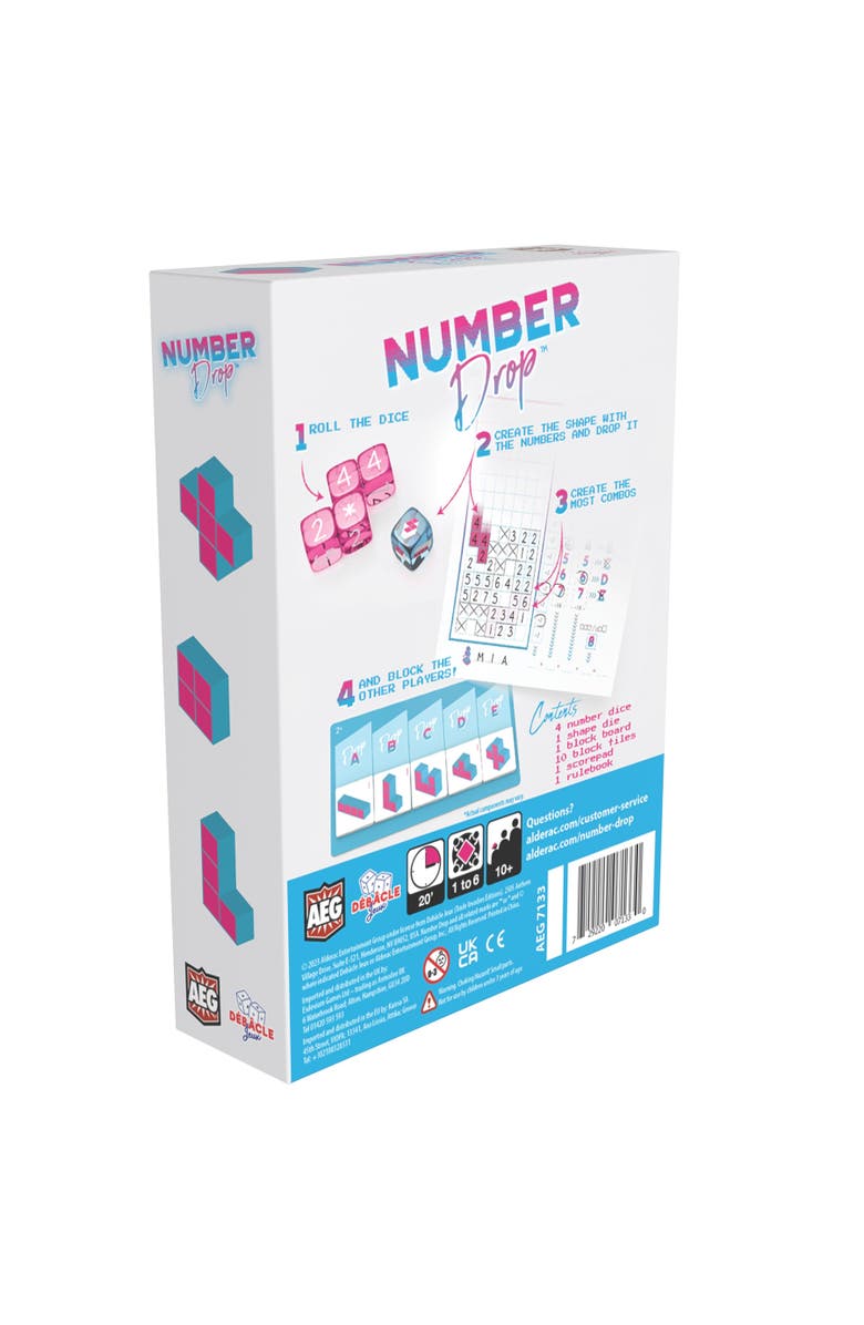 Alderac Entertainment Group Number Drop Retro Roll 
Write, Video Game Theme, Alternate, color, Multicolored