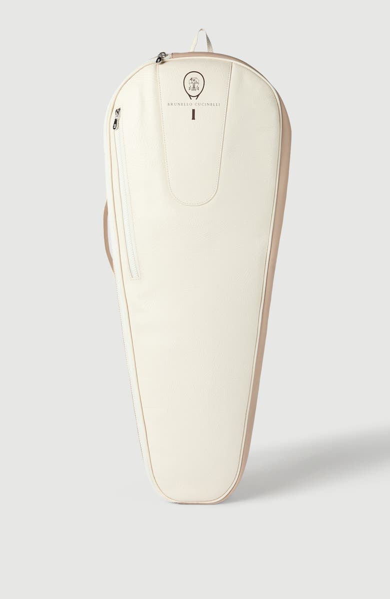 Brunello Cucinelli Tennis racket holder, Alternate, color, Chalk