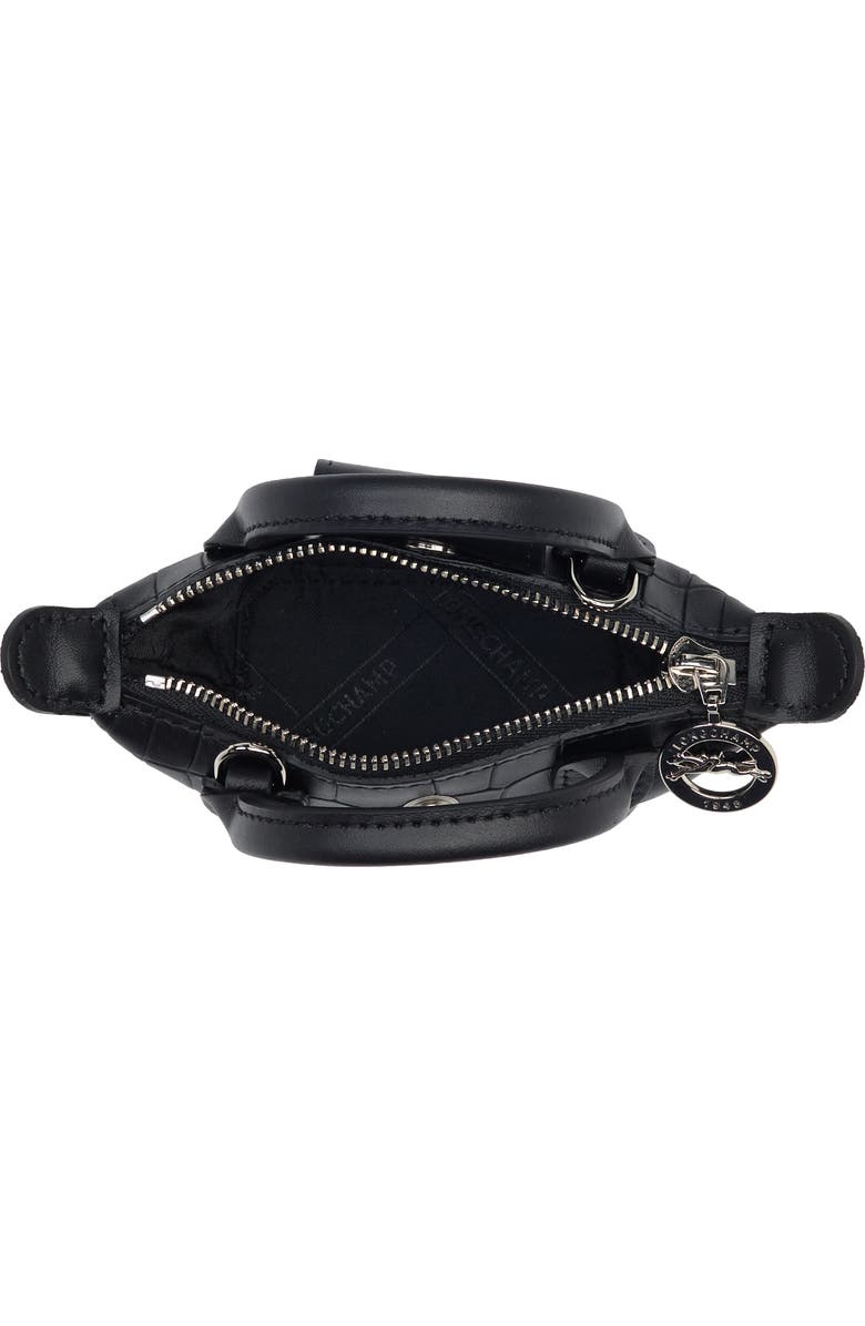 Longchamp Le Pliage Cuir X-Small Croc Embossed Crossbody Bag, Alternate, color,
