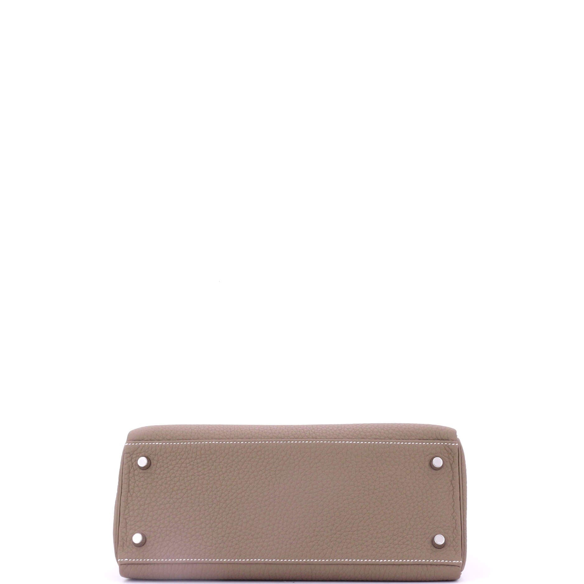 Pre-Owned Hermes Kelly Handbag Grey Togo with Palladium Hardware 28, Alternate, color, Etoupe