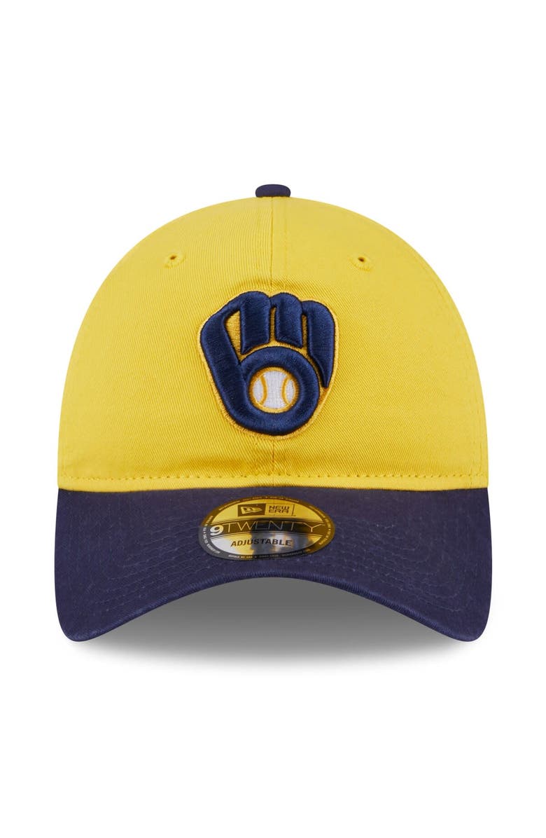 New Era Men's New Era  Gold/Navy Milwaukee Brewers 2024 Spring Training 9TWENTY Adjustable Hat, Alternate, color, 