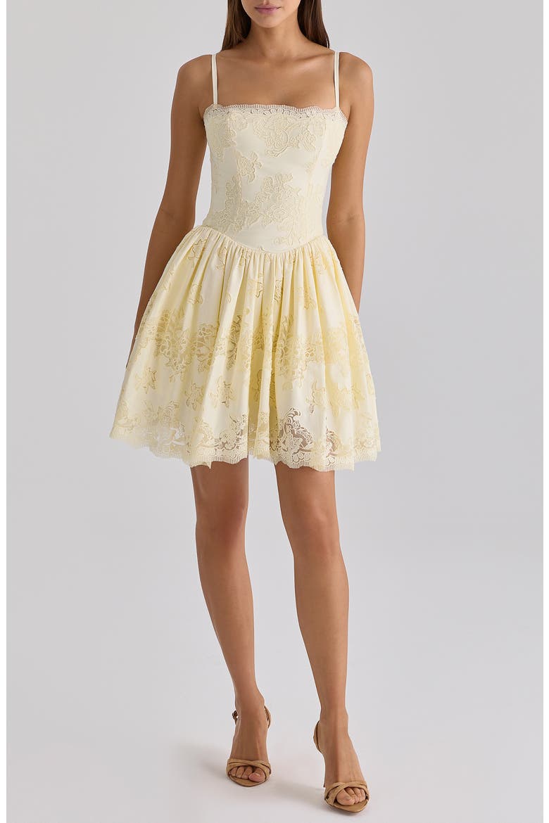 Chloe Broderie Anglaise Minidress, Alternate, color, LEMON