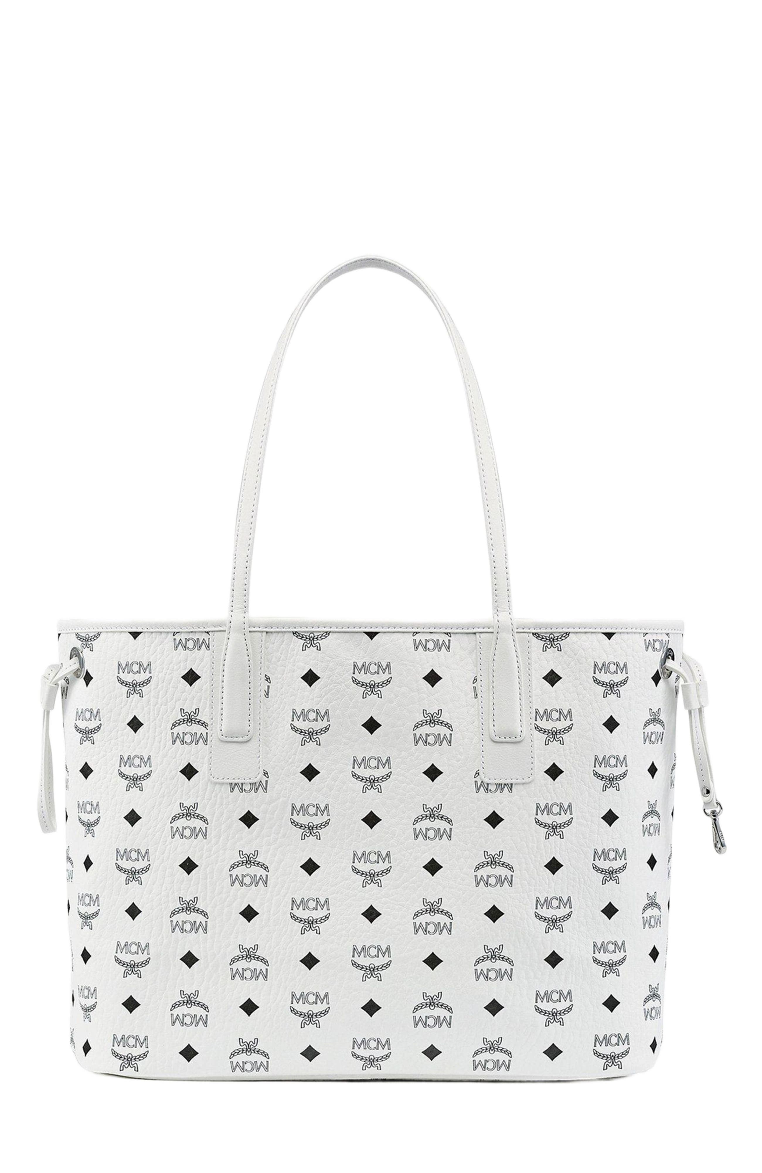 MCM Medium Liz Reversible Shopper, Alternate, color, White