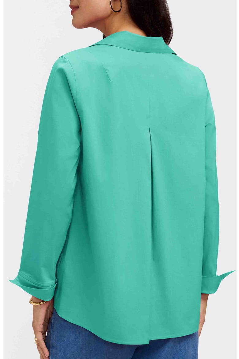 Agnes Cotton Blend Popover Top, Alternate, color, BISCAY GREEN