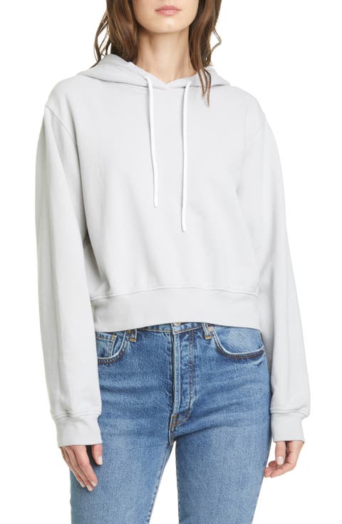 Milan Crop Distressed Hoodie