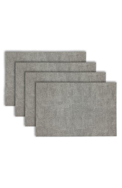 Dainty Home Faux Leather Reversible Set Of 4 Placemats In Reversible Grey