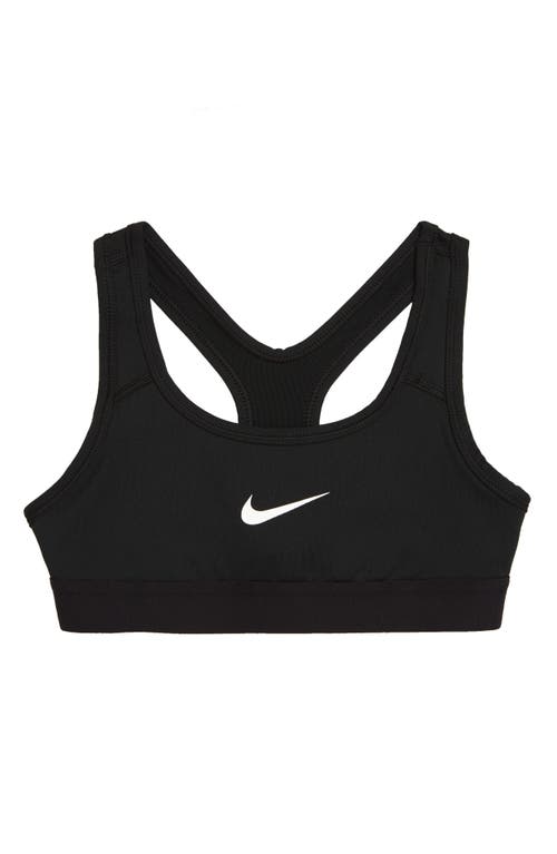 Nike Dri-fit Swoosh Big Kid Girls Sports Bra In Black/black/black