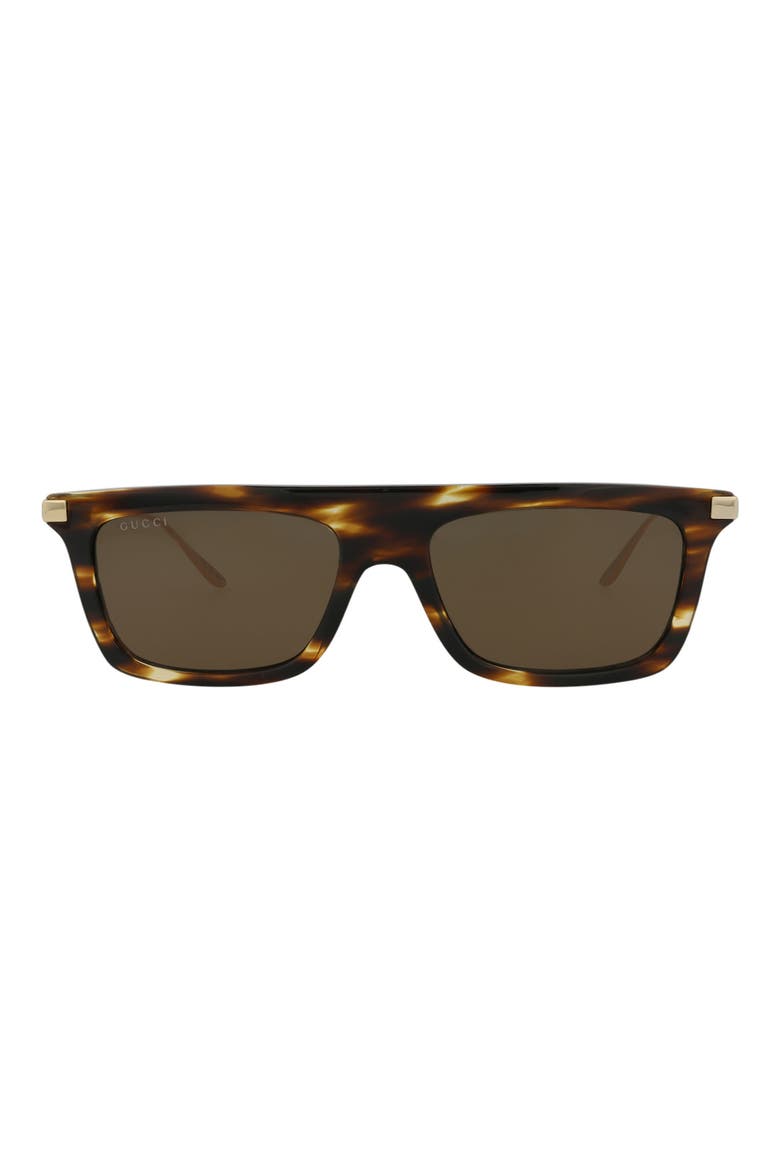 Novelty 55mm Rectangular Sunglasses, Main, color, HAVANA GOLD BROWN