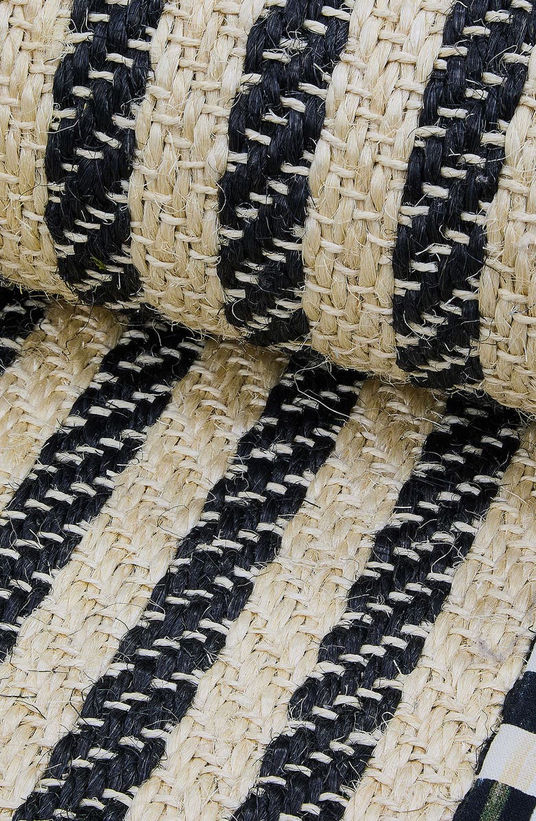 MACKENZIE CHILDS Courtly Check Herringbone Stripe Indoor Rug, Alternate, color, Black