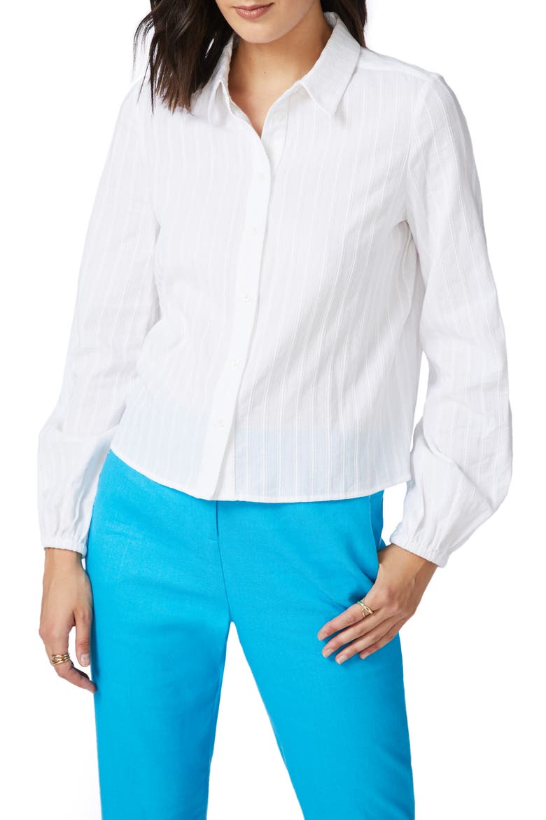 Stripe Textured Shirt, Main, color, ULTRA WHITE