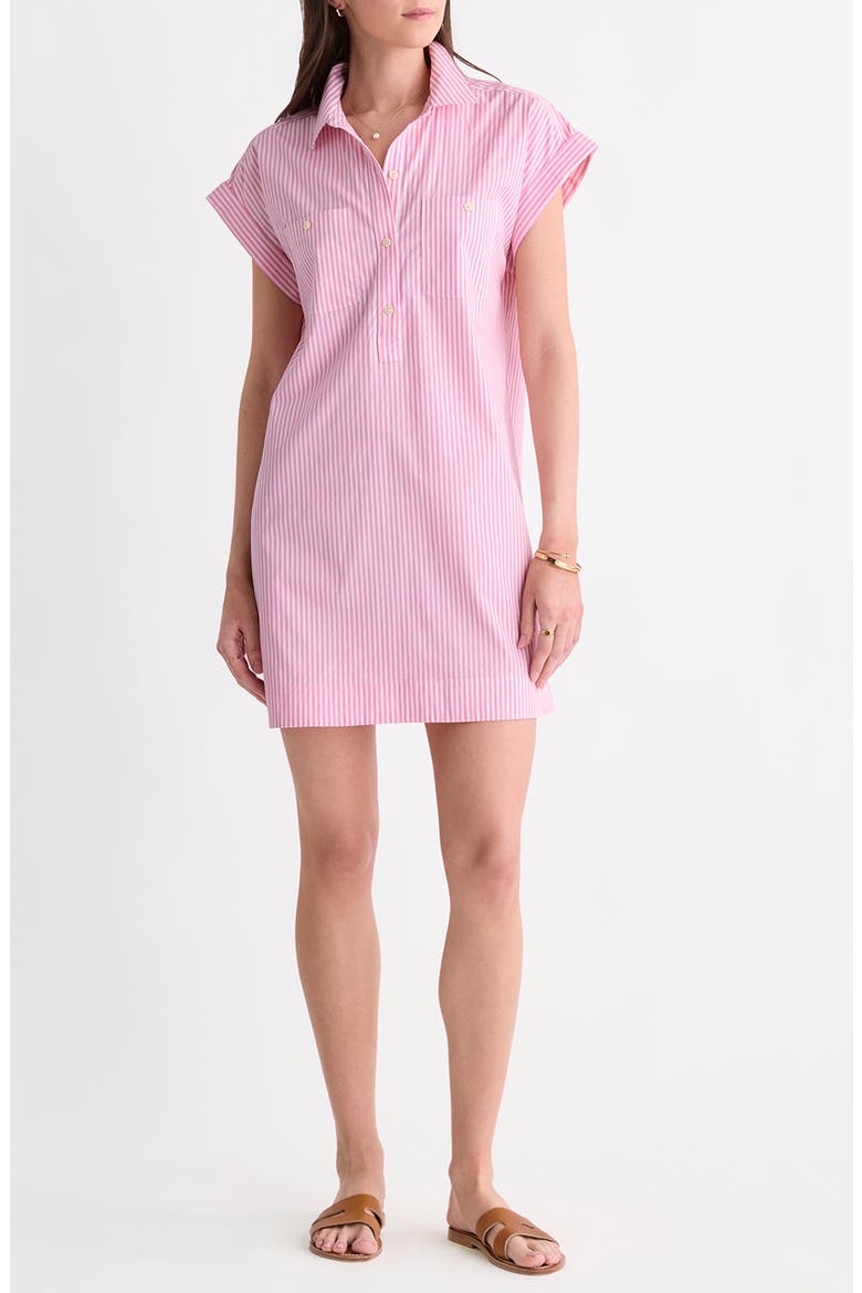 Margo Stripe Stretch Cotton Poplin Shirtdress, Main, color, STRIPE BAHAMA BREEZE