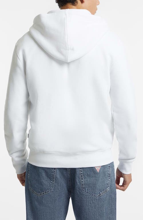 Guess Jeans Mini Triangle Zip Hoodie In White
