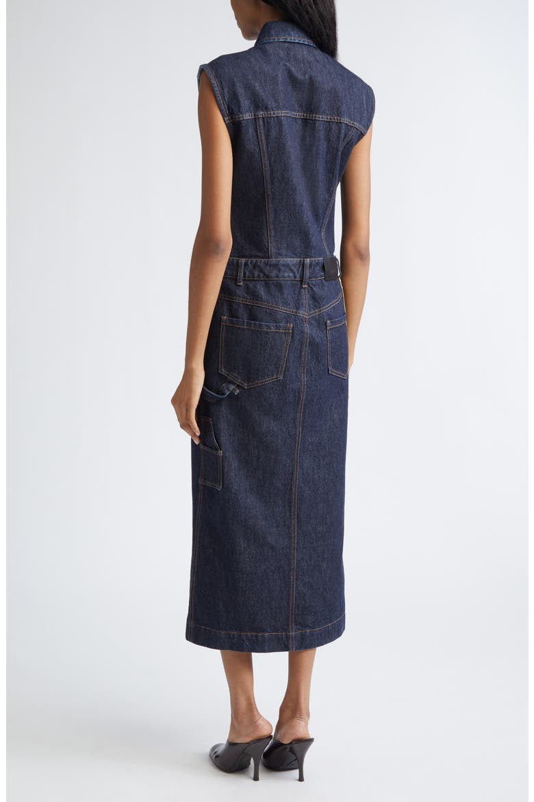 Farfalla Sleeveless Denim Utility Dress, Alternate, color, MIDNIGHT BLUE