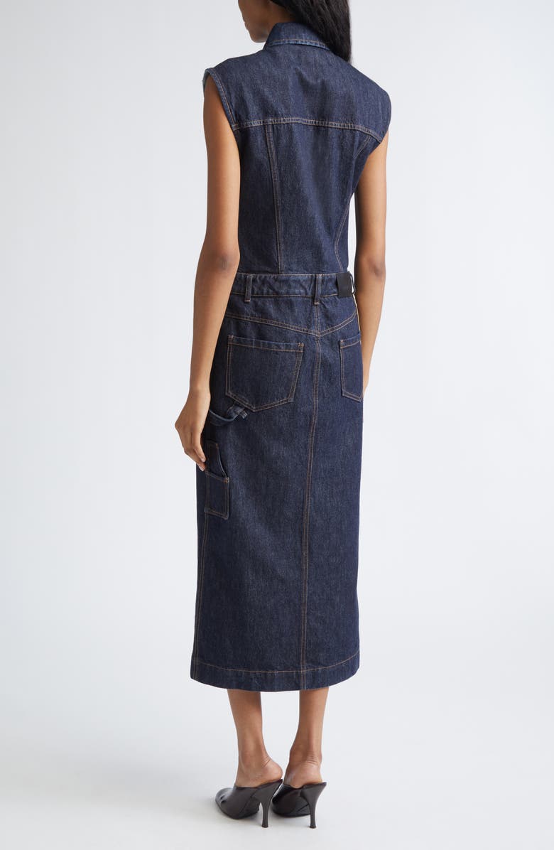 SPORTMAX Farfalla Sleeveless Denim Utility Dress, Alternate, color, Midnight Blue