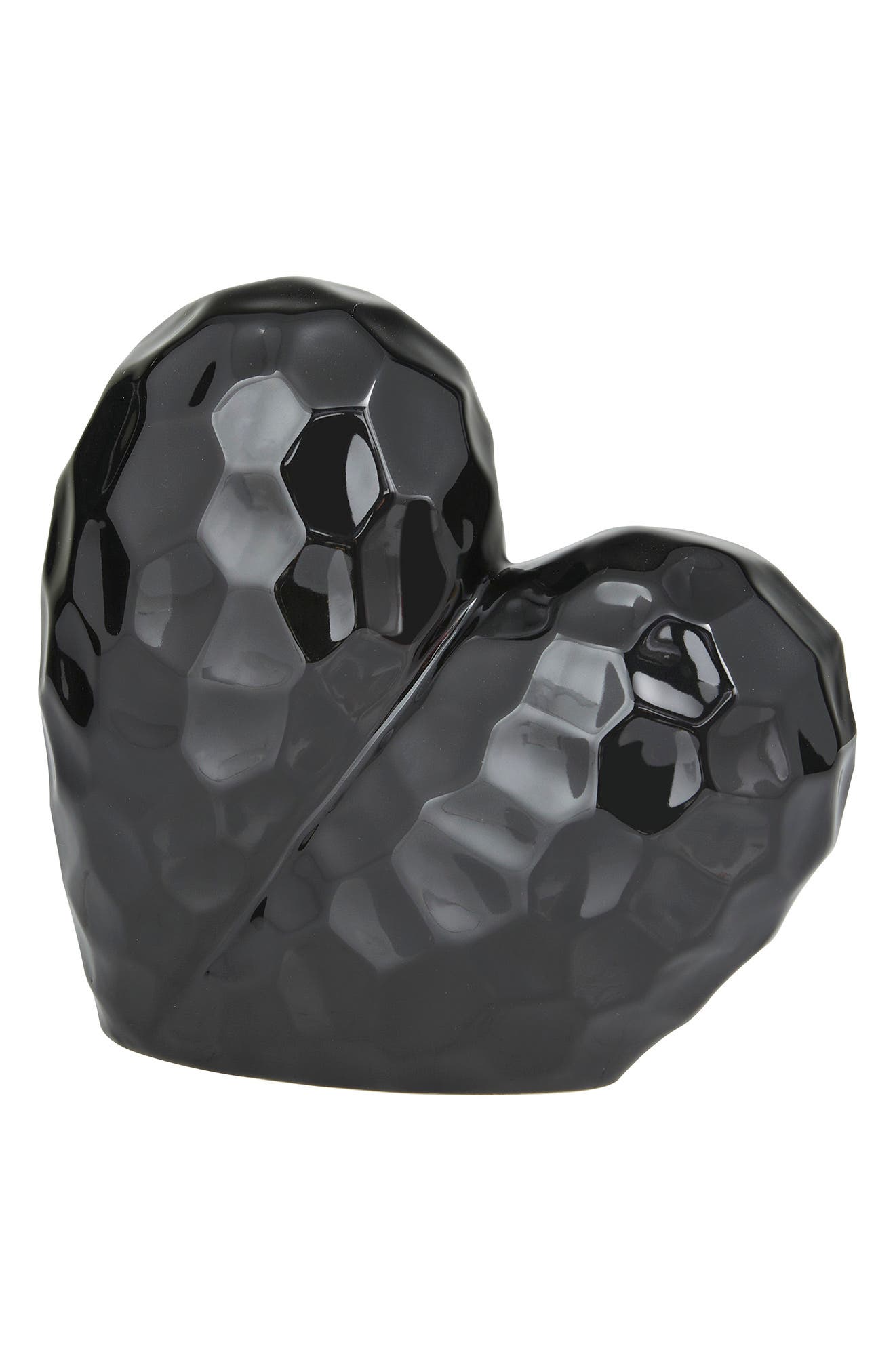 VIVIAN LUNE HOME Black Porcelain Heart Sculpture
