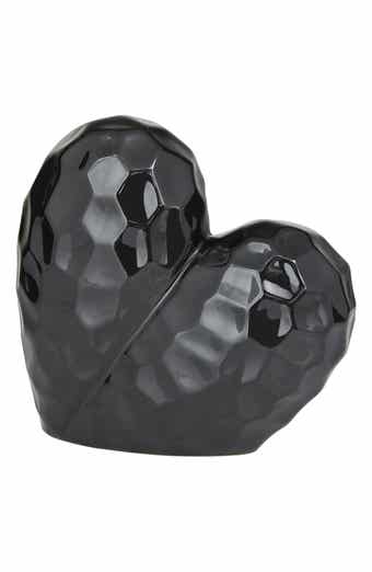 VIVIAN LUNE HOME Black Porcelain Heart Sculpture