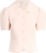 Favorite Daughter The Pardon Bow Detail Short Sleeve Jacket
