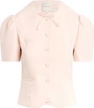 Favorite Daughter The Pardon Bow Detail Short Sleeve Jacket