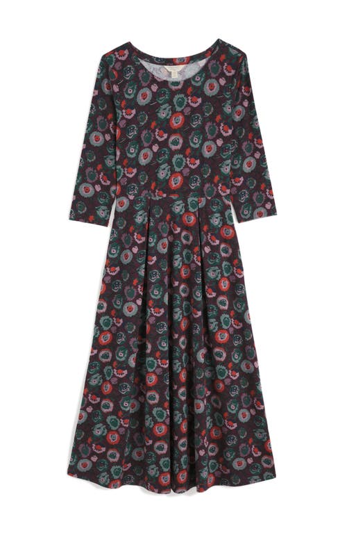 Seasalt Cornwall Veronica Print Stretch Organic Cotton Jersey Midi Dress In Blue