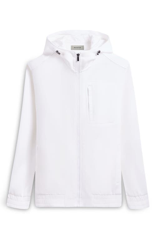 Bugatchi Hooded Long Sleeve Knit Top In White