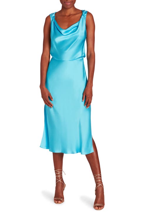 Ellison Cowl Neck Silk Dress