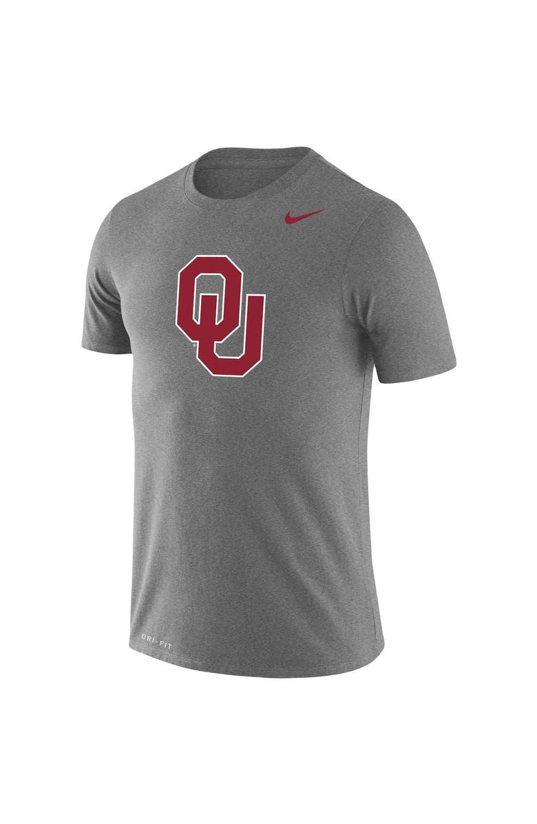Nike Men's Nike Heathered Gray Oklahoma Sooners School Logo Legend Performance T-Shirt, Alternate, color, 