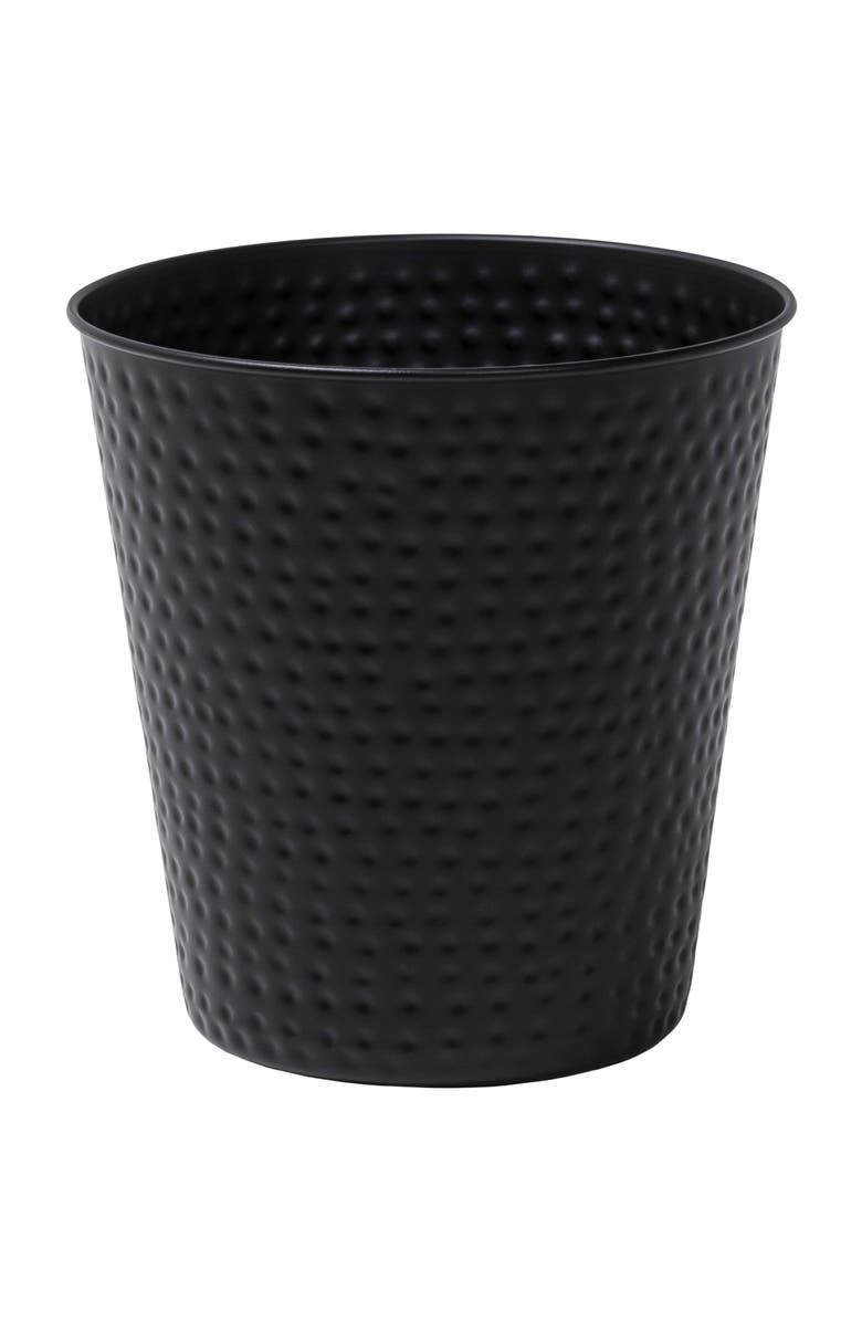 HAPPIMESS Axel Modern Minimalist Hammered Steel 2-Gallon Wastebasket, Main, color, Matte Black