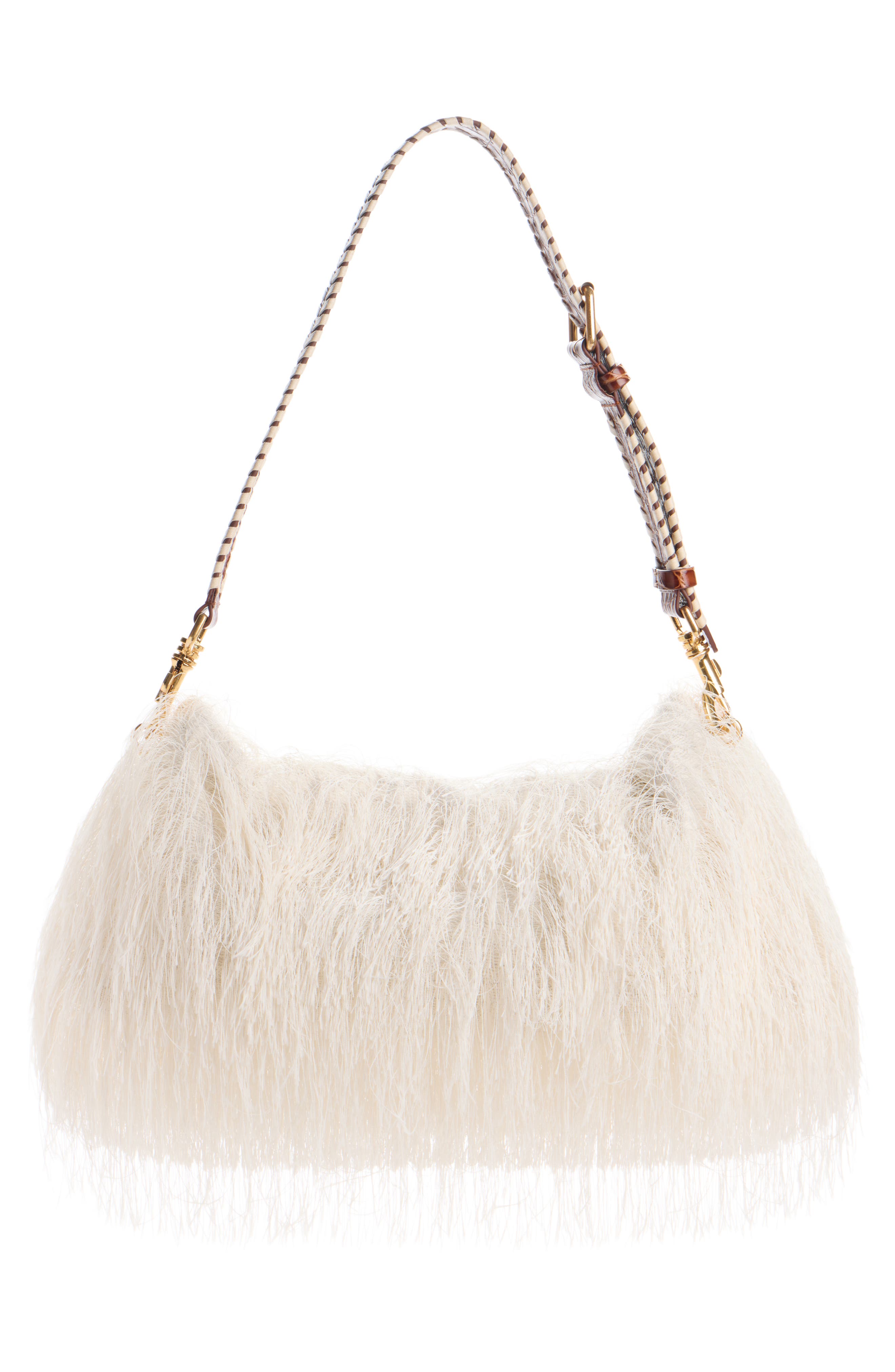 Dries Van Noten Fringe Clutch, Alternate, color, Ivory 6