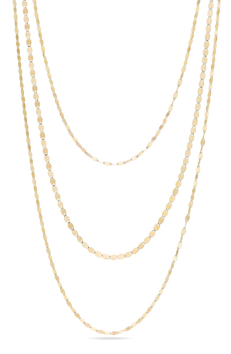 LANA Sienna Triple Strand Necklace, Main, color, 14K Yellow Gold