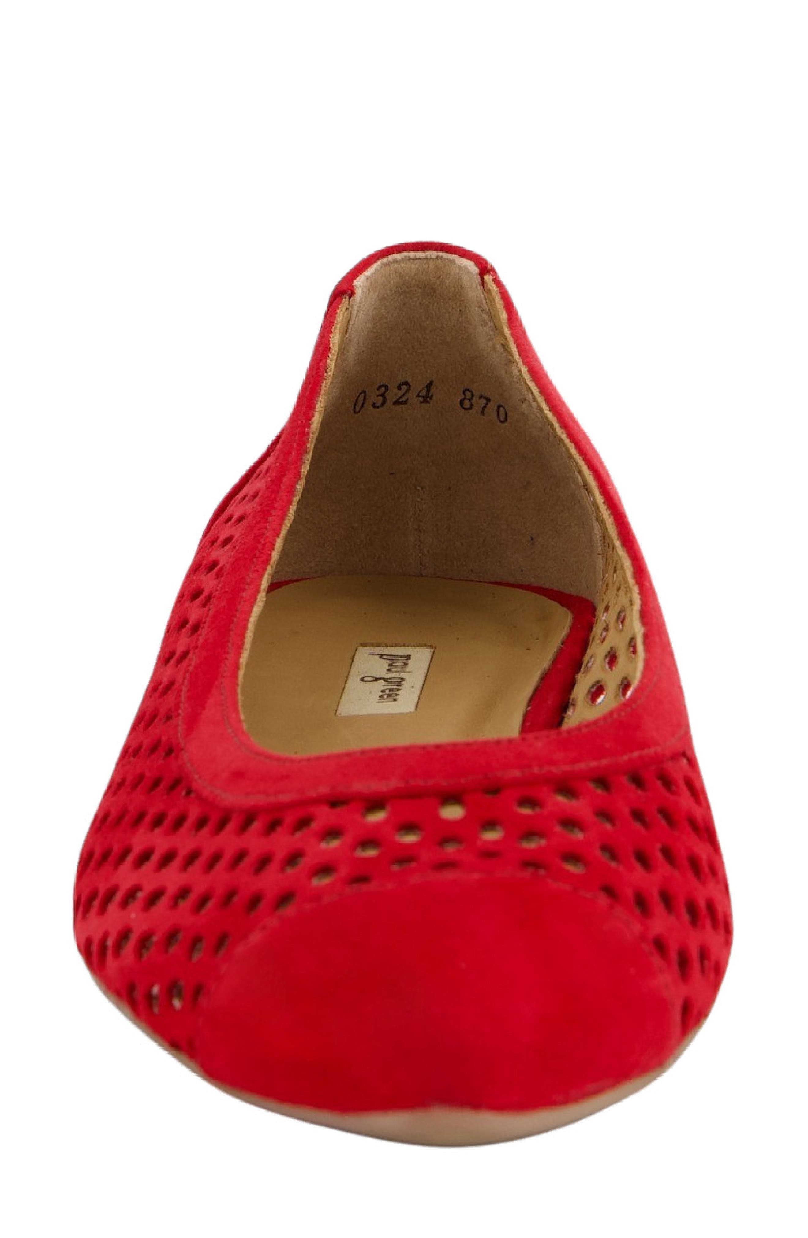Deanna Pointed Cap Toe Flat, Alternate, color, CHILI SUEDE