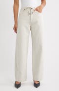 FRAME The Off Duty Drawstring Bow Cotton & Linen Jeans