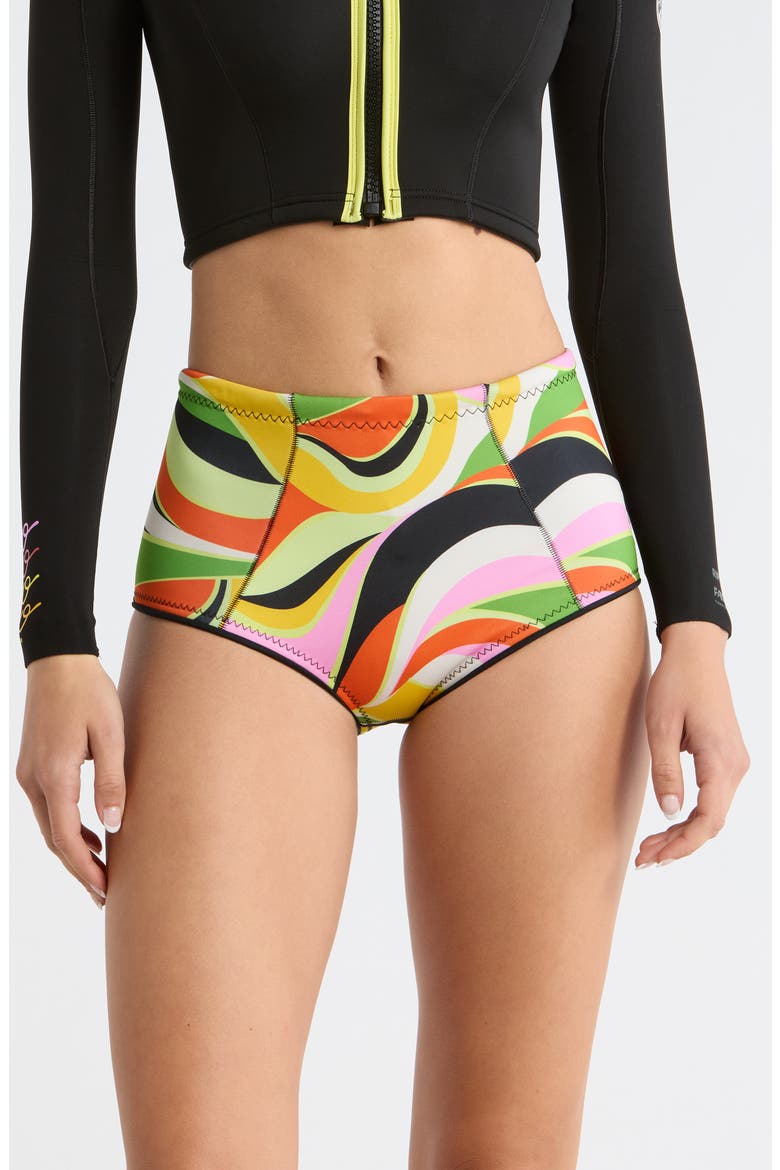 x FARM Rio G-Bomb 1.5mm Neoprene Wetsuit Shorts, Main, color, NEON WAVES