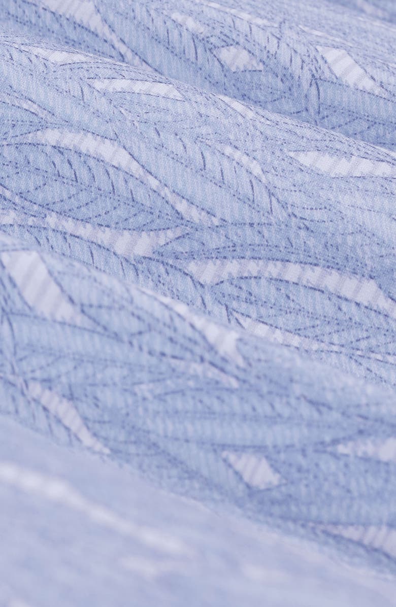 Bugatchi Miles OoohCotton<sup>®</sup> Leaf Print Short Sleeve Button-Up Shirt, Alternate, color, Air Blue