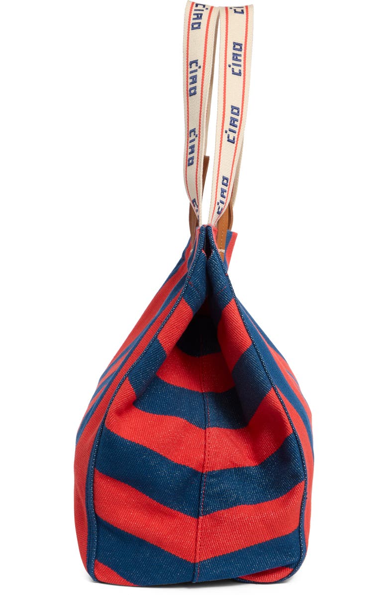 Clare V. La Côte Tote, Alternate, color, Poppy/ French Blue