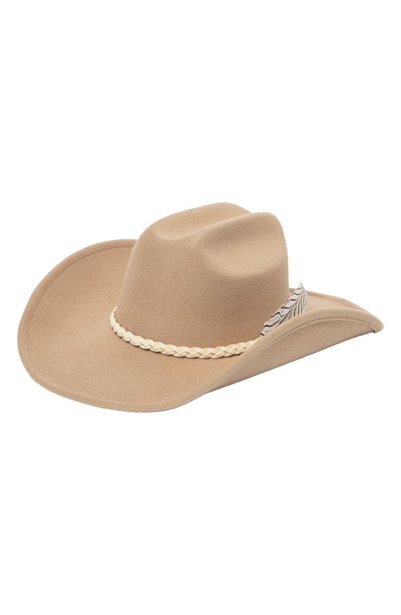 San Diego Hat Cattleman's Crease Cowboy Hat, Main, color, Oatmeal