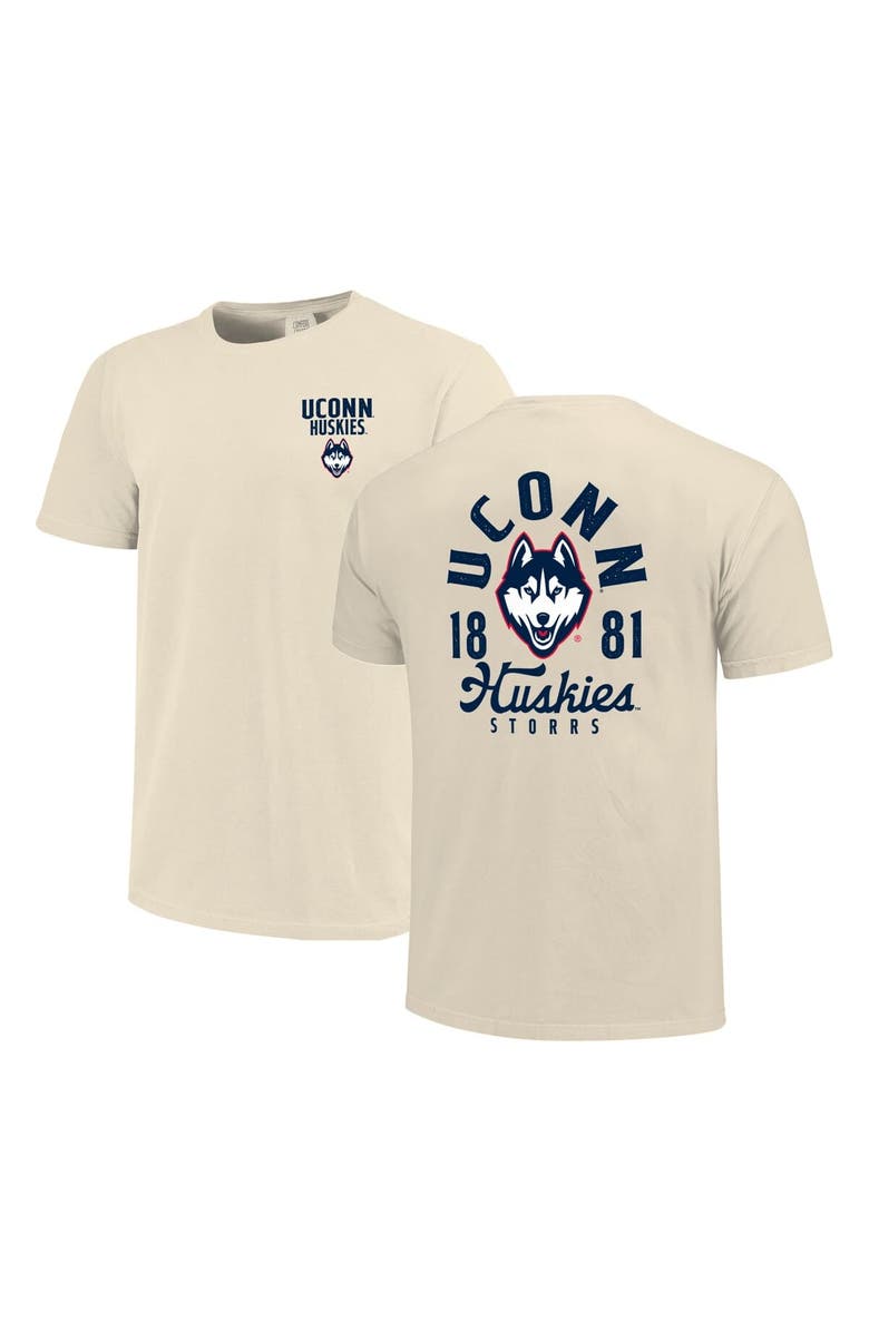 IMAGE ONE Men's  Natural UConn Huskies Comfort Colors Mascot Overlay T-Shirt, Main, color, Natural