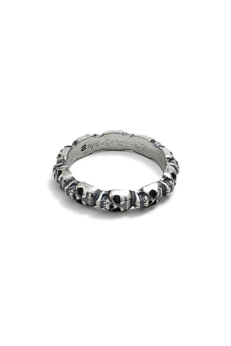 Men's Sterling Silver Mini Skull Head Ring, Alternate, color, SILVER