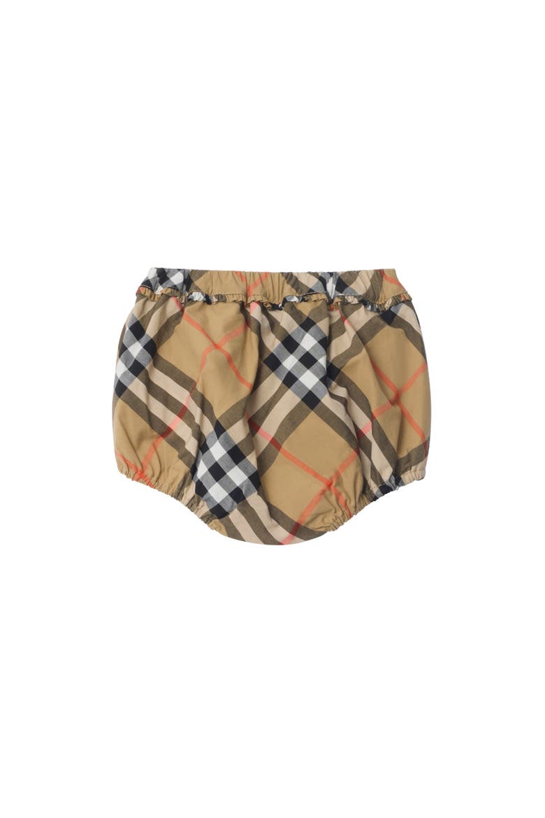 Check Cotton Dress with Bloomers, Alternate, color, Sand beige