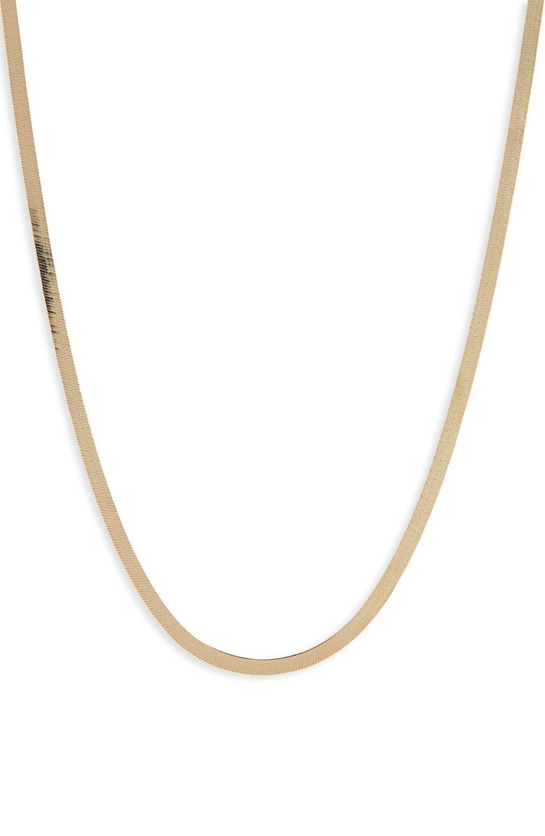 Argento Vivo Sterling Silver Herringbone Chain Necklace, Main, color, Gold