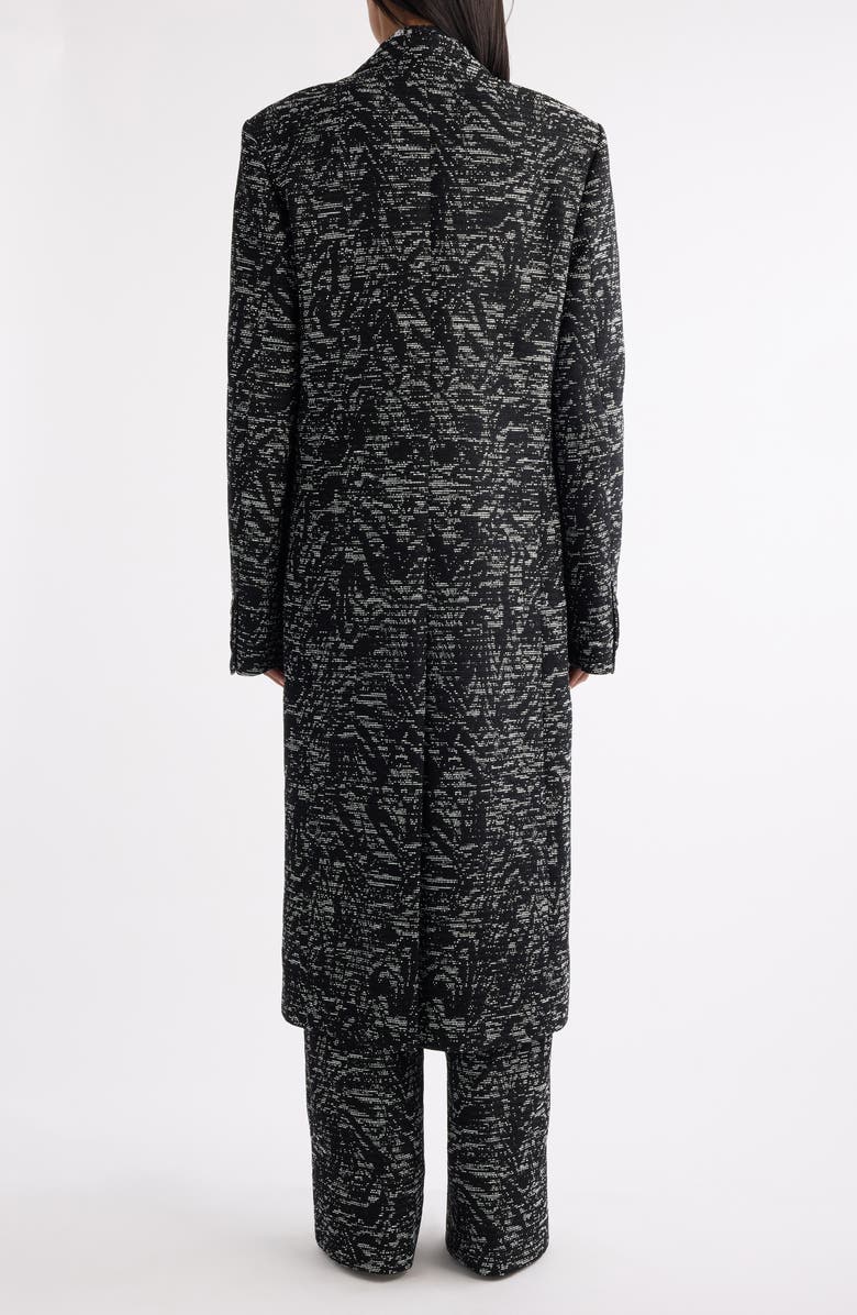 Dries Van Noten Raftan Abstract Swirl Jacquard Coat, Alternate, color, Black
