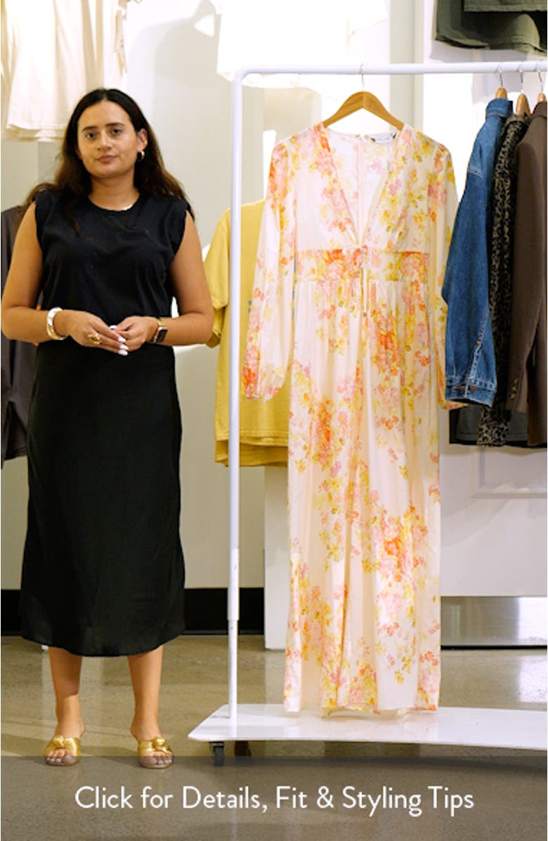 Celestine Floral Long Sleeve Cotton Jumpsuit, sales video thumbnail