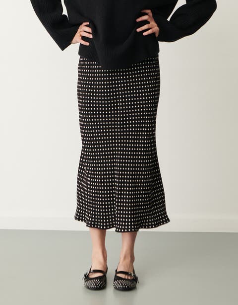 Evelyn Polka Dot Midi Skirt