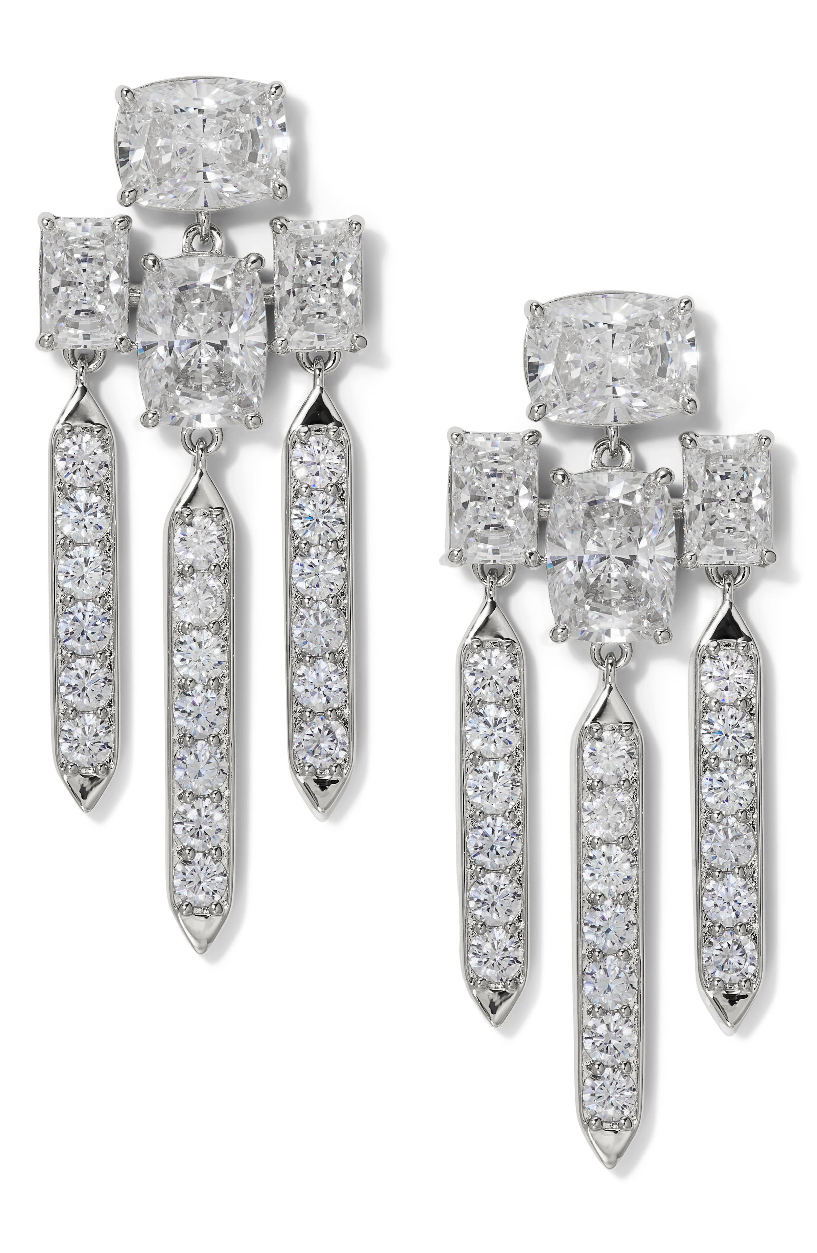 Nadri Northern Lights Cubic Zirconia Chandelier Earrings